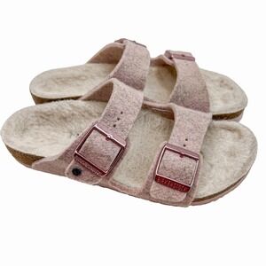 Birkenstock Arizona Shearling Wool Sandal Soft Pink Size 34